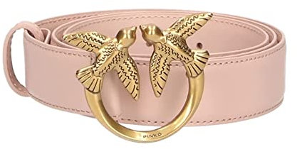 Pinko Love Berry H3 Belt Vitello Seta, Cintura Donna, O81q_cipria-antique Gold, XS