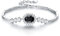 925 Sterling Silber Armbänder Damen Verstellbar Funkeln Birthstone Achat Klassisch rinzessin Diana Kate Middleton Edelstein Design Verstellbar Frauen Armband Schmuck für Mama Frau Mädchen