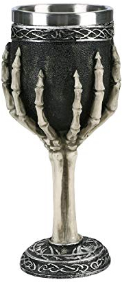 Totenkopf Kelch Weinkelch 200 ml Mittelalter Skelett Wein Kelch Tasse Gothic Opfer Kelch Edelstahl Trinkbecher Kelch Trinkgefäß Cocktail Whiskey Trinkglas Halloween Party Bar Dekor