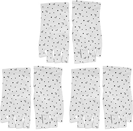 UV Schutz Handschuhe, 3 Paar UV Schutz Anti Licht Gel Maniküre Handschuhe Kurzer Stil Anti Strahlung Niedliches Herzförmiges Muster die Hände vor UV Licht Lampe Maniküre Trockner