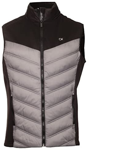 Calvin Klein Mens Performance Hybrid Gilet - Silver/Black - S