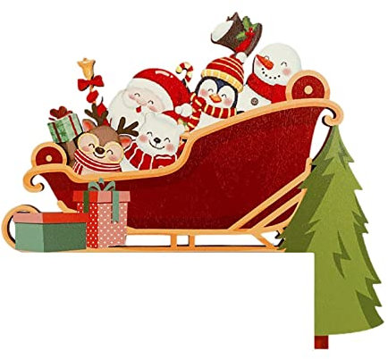 NSXIN Weihnachtsdeko Türrahmen Deko Weihnachtsmann Weihnachts Pinguin Holz Türdekoration Weihnachts Dekoration Tür Eckschild Dekoration Für Party, Ornament, Geschenk (Stil C)