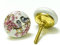 ARTISNO Printed Ceramic Knobs - Set of 10 Bird Print Ceramic Knobs for Kitchen Cabinet Drawer | Decorative Cupboard Door & Wardrobe Drawer Pulls Furniture Hardware Handle (1.5-inch Diameter) (Pink)