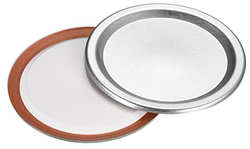 sourcing map Canning Lids, 80pcs - Tinplate Split-Type Mason Jar Lid, Wide Mouth Leak Proof Fits Storage Cover (Silver)