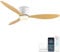 42 Inch Ceiling Fans with Lights and Remote, Reversible DC Motor, Ceiling Fans with Lamps Silent 6 Speeds with Timer, 3 CCT Selectable, Modern Light Fan Ceiling for Bedroom, Lounge, White + Wood Grain