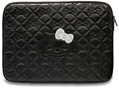 CG MOBILE Hello Kitty Laptop Case Sleeve HKCSZPEKHBPK 14 Inches Black Zip PU Quilted Bows