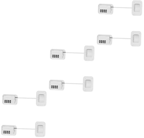 TOYANDONA 6 Juegos Cerradura De Combinación De Cuatro Ruedas Cerraduras Para Niños Para Armarios Bloqueo De Nevera Cerrar Bebé Con Candado Aleación De Zinc Horno