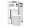 GIANTEX Über der Toilette Organzier, 2 Ebenen Badezimmerregal mit 2 offenen Ablagen, Papierrollenhalter & Seitliche Schrank, Verstellbar Waschmaschinenregal fur Waschmaschine, Toilette