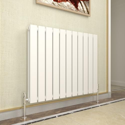 GY Bath Horizontal Radiator White Flat Panel Designer 600x748mm Double Modern Central Heating Rads