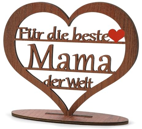 DUOUPA Muttertagsgeschenke für Mama, Herz Holz Deko, Geschenke für Mama, Beste Mama Muttertagsgeschenk Geburtstagsgeschenk für Mama, Mothers Day Gift