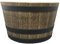 SG Traders Large Half Barrel Cask Planter, Flower Pots Outdoor Garden Planters, Indoor Plant Pot with Drainage Holes, Plastic, Gold with Black Straps, 52 x 31cm
