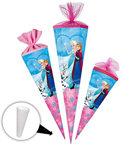 Schultüte - die Eiskönigin - Frozen - 85 cm - eckig - Tüllabschluß - Zuckertüte - mit/ohne Kunststoff Spitze - Nestler - Mädchen - völlig unverfroren Pr..