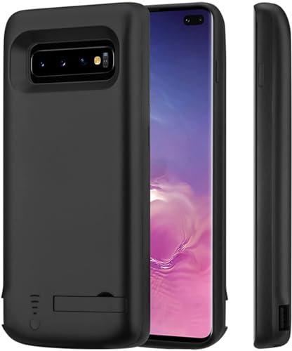 Battery Case for Galaxy S10, 5000mAh Batteri Charging Cases for Samsung Galaxy S10 Rechargeable External Backup Power Bank Charger Protective Cover, Extended Your Phone Life, Black
