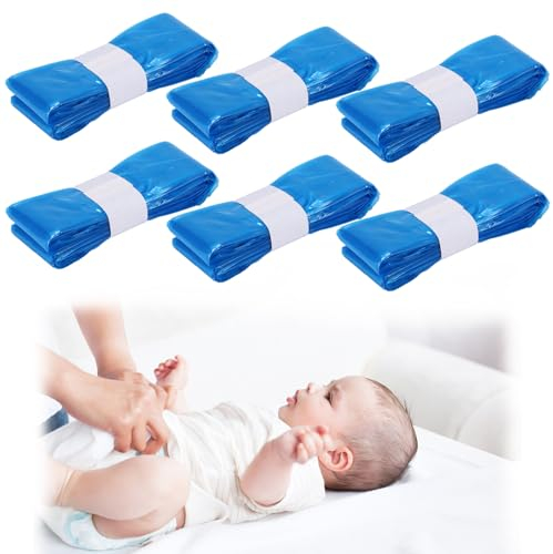 Nappy Bin Refill Bags, 6PCS Nappy Disposal Bags Baby Diaper Bin Refills, 4.5m Diaper Pail Refill Bags Set Compatible with Angelcare/Tommee Tippee/Genie Nappy Disposal System