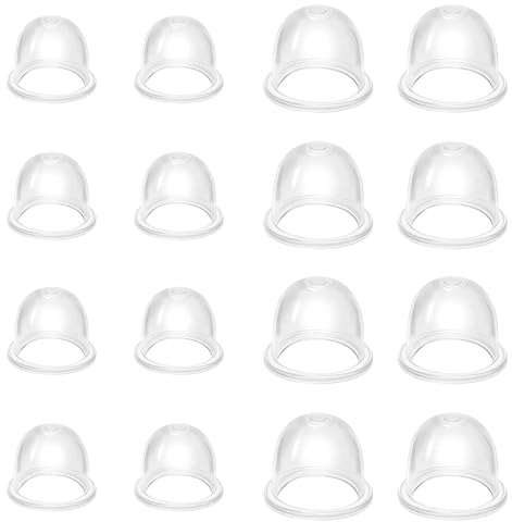 Zündkapsel Primer Pumpe, 16 Stück Vergaser Pumpe Primer Birne, Universal Kunststoff Kraftstoffpumpe Vergaser für Benzin-Kraftstoff Kettensägen, Trimmer, Gebläse Rasenmäher, 19+22mm