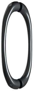 SANYROI poignée de porte de douche, écartement des trous 145 mm, poignée de cabine de douche, poignée de porte en verre arqué, Alliage de zinc, noir mat, solide, longueur 160 mm