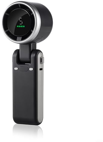EpheyFIF Tragbarer Turbo-Ventilator, verstellbar, 180° Desktop-Ventilator, mit LED-Digitalanzeige, wiederaufladbarer USB-Ventilator für Reisen, Büro, Camping, Schule, Sport (grau)