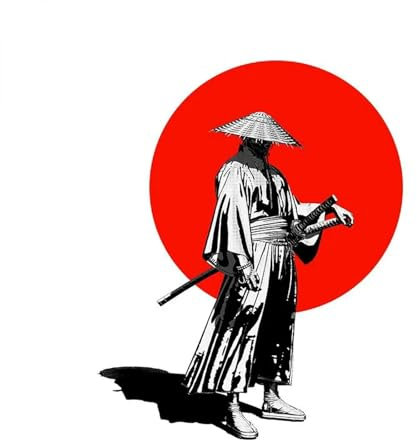 TVIVID Stickers Kreativer Samurai-Krieger Vinyl-Autoaufkleber, kratzfest, Sonnenschutz, Dekoration, Camper, Fenster, Graffiti-Aufkleber