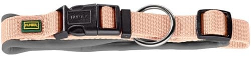 HUNTER Hundehalsung NEOPREN Vario Plus, Farbe: pfirsich/grau, strapazierfähiges Nylon, weiche Neoprenpolsterung, stufenlos verstellbar, mit Zugentlastung, pflegeleicht, komfortabel, Größe: L-XL/2,5