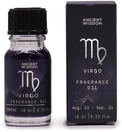 Sternzeichen Duftöl für Jungfrau - Baumachat & Oud - 10 ml himmlisches Duftöl mit Bio-Glitzer - Boost Virgo Success & Nature Connection