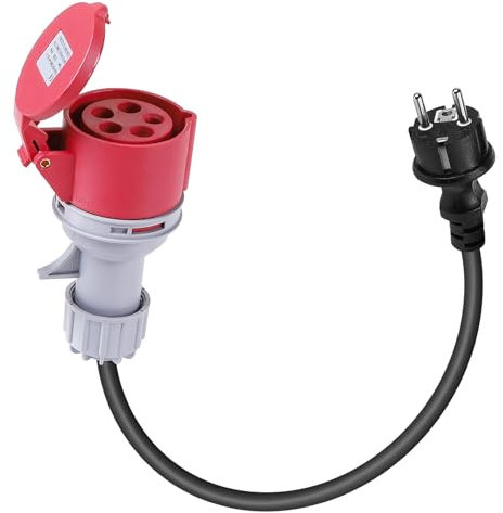 SWAWIS Câble Adaptateur CEE, 0.6m 250V 16A Femelle Adaptateur Courant Fort, 5 Broches, 3-Phases, IP44, Fiche CEE pour Camping Industrie Ateliers Chantiers, H07RN-F 3G 2.5mm²