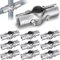 MorningRo 10 Pack 1-3/8 Line Rail Clamp for Chain Link Fence, Chain Link Fence Parts, 3 Way Cross Pipe Clamps Cross Grid Pipe Connector Clamps with Bolt Parts