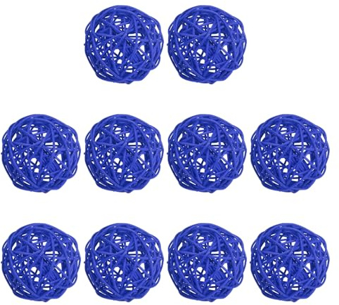 PATIKIL 3 Zoll Dekokugel Rattan, 10 Stück Dekorative Weidenrattanbälle für Mittelstücke Schüsseln Hochzeit Party Wohnkultur DIY Handwerk, Tiefblau