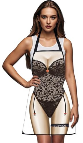 KUMSODE Damen Sexy Kochschürze,Schürze Lustige Kochschürze, Kreative Sexy Küchenschürze,Grillschürze Erwachsene Wasserdichte Bbq Grillschürze Grillschürze Für Frauen