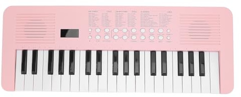 Elektrisches Klavier mit 37 Tasten, 200 Töne, 200 Rhythmen, 35 Demos, Multifunktionale Tragbare Klaviertastatur, Elektronische Tastatur mit 2 Leistungsmodi, Songaufnahme, (PINK)