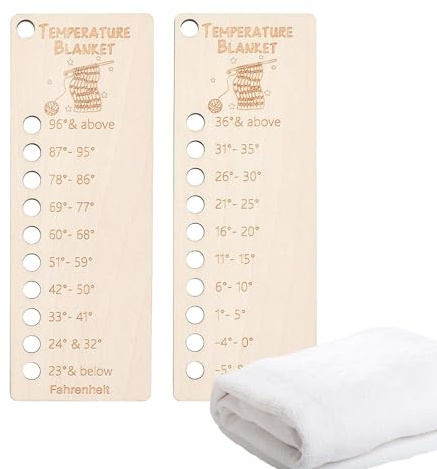 Crown Treat Crochet Temperatur | 2-teiliges Farb-Schienen-Set - Wiederverwendbare Wolltön-Organizer-Karte, Farbführungs-Set, tragbarer Decken-Planer für Handwerk