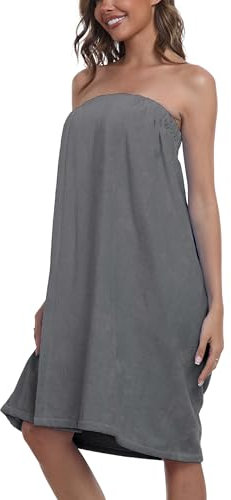 Trek Forte Saunatuch Damen Bademantel Saunakilt Saunasarong 100% Baumwolle mit Gummizug und Klettverschluss