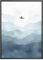 MJ-GRAPHICS® Poster Ozean Nebel Boot Poster Sommer Landschaft Kunstdruck Wohnzimmer Wandbild Japanischer Minimalismus Natur Stille Kunst Wasser Blau Beige – A3 Ohne Rahmen