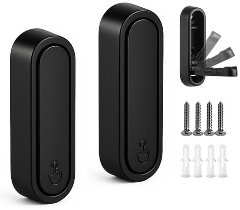 Bocguy 2 Stück Kleiderhaken Wand, Platzsparende Garderobenhaken Klappbar, Moderner Klapphaken, Hakenleiste Schwarz, für Taschen, Kopfhörern, Hüten, Schlüsseln und Accessoires, für Küchen und Bäder