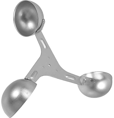 Sensore Vento Argento in Lega di Alluminio Coppa Anemometro | Misurazione a 360 Gradi, Montaggio Facile, Leggero e Preciso, per Anemometro e Vento