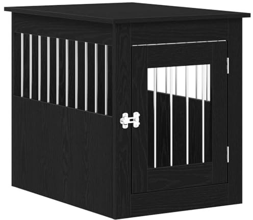 vidaXL Dog Crate Furniture Black Oak 55x75x65 cm Engineered Wood