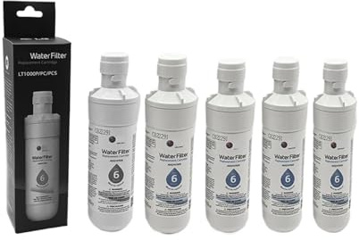 Loqawkmlc Filtre à Eau for réfrigérateur, Compatible avec LG LT1000P ADQ74793501, ADQ74793502, MDJ64844601, AGF80300704, ADQ75795105(5pcs)