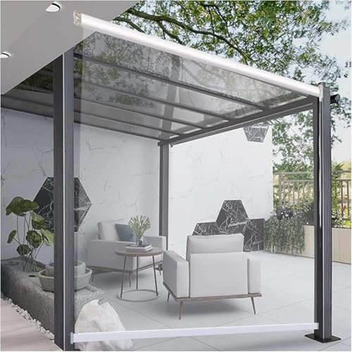 Transparentes Wasserdichtes Rollo Transparent Staubdicht Roll-Up-Rollo Outdoor-Balkon-Terrassen für Durchsichtige Rollos PVC Regenschutz-Fenster-Rollos,100 * 200cm