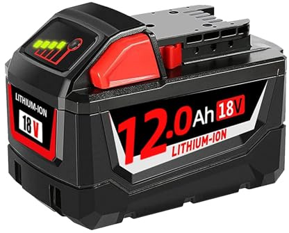 12.0Ah/12000mAh 18V Replacement for Milwaukee battery Compatible with Milwaukee M-18 18Volt Tools and Charger 48-11-1840 48-11-1828 48-11-1820 48-11-1815 48-11-1850 Cordless Power Tools