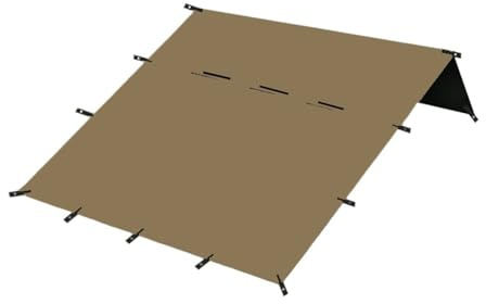 Schwarze Beschichtungsplane 8/19 Hängende Ponits 3x3m 4x4m Outdoor Camping Sunshelter Baldachin(3x3m Sand tarp)