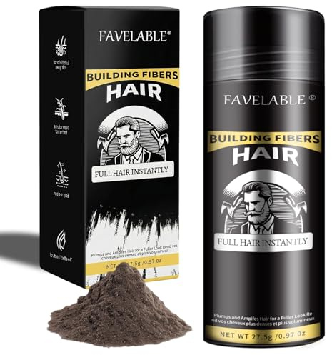 Haar puder,Haarfasern puder,Streuhaar zur Haarverdichtung,Haarpuder für Männer und Frauen,für Haar in Sekunden dicker und mehr dichte,Einfache Anwendung,Dunkelbraun,27.5g