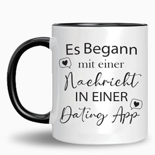 Verdaxis Kaffee-Tasse Geschenk für Partner, Partnertasse Geburtstagsgeschenk für Freund Freundin, Tasse mit Spruch Verliebte Geschenkidee, Jahrestag Geschenke Kaffeebecher 320ml