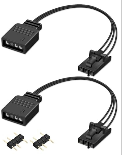 GELRHONR 3 Polige Buchse auf 5V 3-Polige Buchse ARGB Konvertierungskabel für Cor-sair 3 Polige Argb Controller Kable 30cm, Commander Core,iCUE Commander Core XT,LED Streifen,2er-Pack