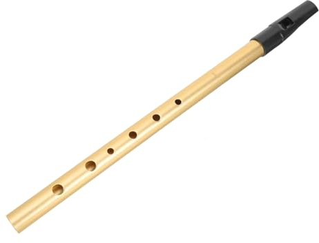 Tin Whistle, Irische Pfeife, Penny Whistle, Gold Metall Pennywhistle, 6-Loch Irish Whistle für Anfänger und Enthusiasten