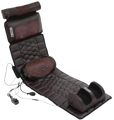 Ganzkörpermassagematte, Massagematte mit 10 Vibrationsmotoren, Massagekissen mit Heizung,9 Intensitätsstufen und 8 Massagemodi, Abnehmbares Massagekissen, multifunktionalen Bein- und Fußmassagegeräten