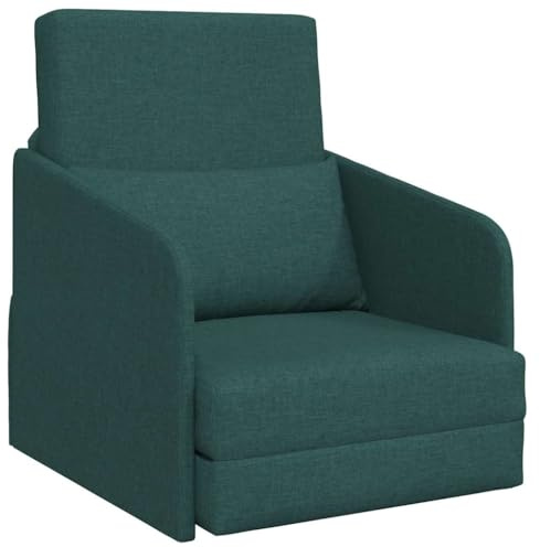 SDWEHBJ Klappbares Schlafsofa, Bodensofa mit Schlaffunktion, Multifunktionaler Schlafsessel für Wohnzimmer, Schlafzimmer, Apartment, Dunkelgrün 65x80x83 cm Samt