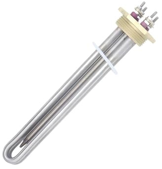Brida de agua Zeater Element DN32 Calentador de agua con brida de cobre Camper 300w/600w DC solar con tubo termostático Elemento calefactor 12v (Heater With Nut,12v 600w BSP)
