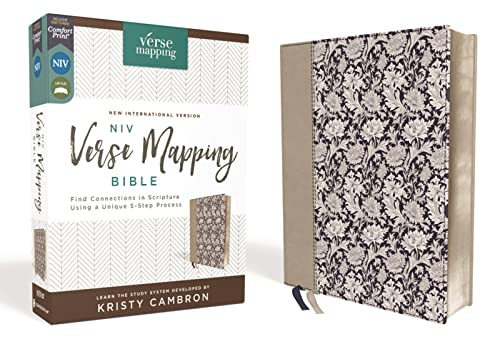 NIV, Verse Mapping Bible, Leathersoft, Navy Floral, Comfort Print: Find Connections in Scripture Using a Unique 5-Step Process