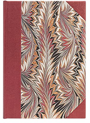 Rubedo (Cockerell Marbled Paper) Midi Unlined Hardcover Journal: Hardcover, 120 gsm, ribbon marker, memento pouch, elastic closure