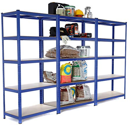 Racking Solutions Heavy Duty Garage Racking 3 Bay MEGA DEAL 275KG Per Shelf (1800mm H x 900mm W x 450mm D)