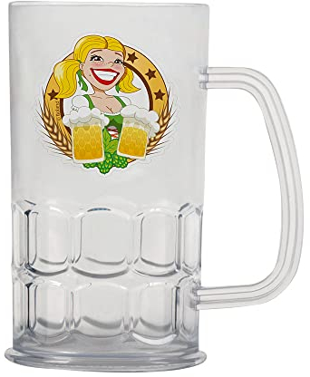 Chope de bière Transparente 14 cm Fête de la bière - Coloré - Taille Unique